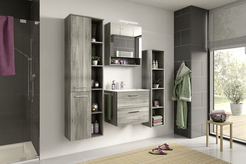 Rootz Bathroom Furniture Set - Wood Material - Smoke Silver - Timeless Design - 170cm x 170cm