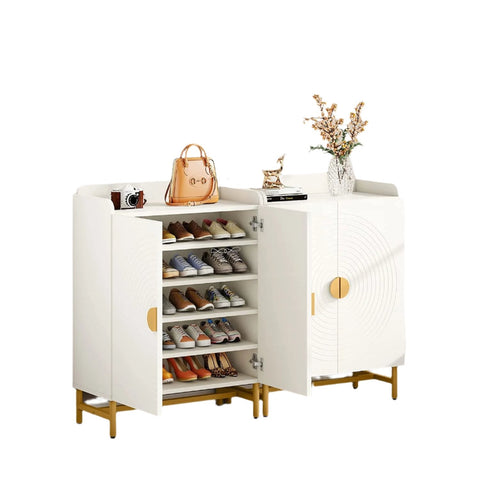 Rootz 6-Tier Shoe Cabinet - Shoe Rack - Storage Unit - Space-Saving Design - 37cm D x 80cm W x 105cm H