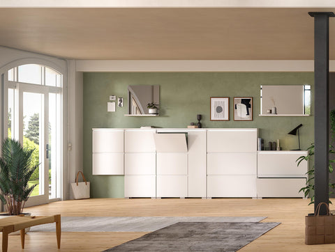 Rootz Shoe Storage Cabinet - White Shoe Organizer - Wooden Shoe Rack - Timeless Design - 60cm x 133cm x 18cm