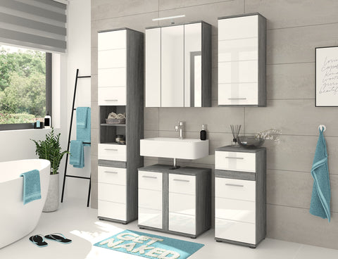 Rootz Blake Mirror Cabinet - Bathroom Storage - Mirror Unit - Smoke Silver Replica - 60 x 77 x 21 cm