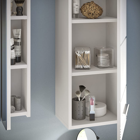 Rootz Linus 5-Piece Bathroom Furniture Set - Wood Material - White - Timeless Design - FSC Certified - 180cm x 120cm x 50cm