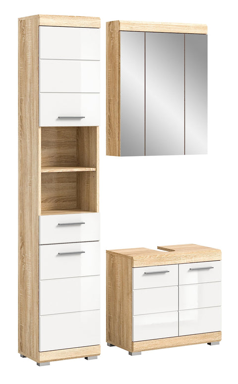 Rootz Sonoma Oak Bathroom Set - Engineered Wood - Vanity Set - FSC Certified - Sonoma Oak - 140cm x 66cm x 30cm