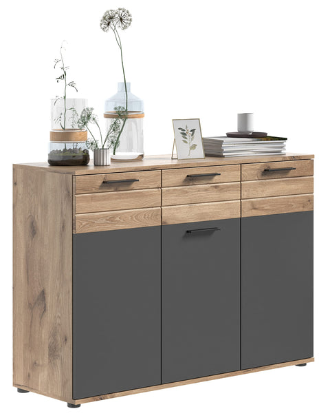 Rootz Mason Chest of Drawers - Wood Cabinet - Sideboard - Highboard - Spacious Storage - 120cm x 87cm x 40cm