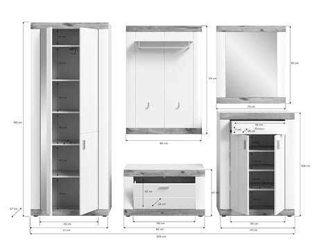 Rootz 2 Piece Wardrobe Set - Closet System - Dresser - White Finish - Sustainable Wood Material - Space Saving - FSC Certified - 150cm x 60cm x 200cm