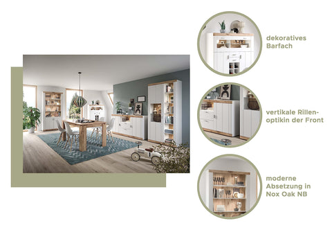 Rootz Sideboard Laredo - Solid Wood - White Matt - Spacious - 100cm x 40cm x 80cm