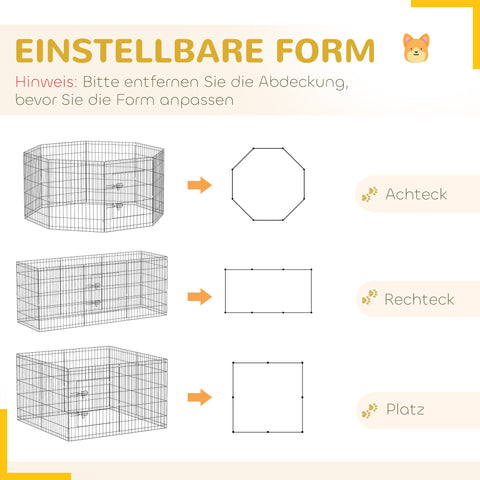 Rootz Puppy Run - Dog Enclosure - Pet Playpen - Waterproof Groundsheet - Ø159cm x 76cm - 8 Panels - Mesh & Tarpaulin Roof