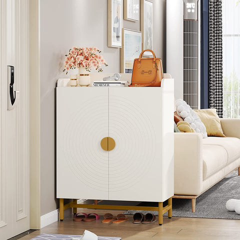 Rootz 6-Tier Shoe Cabinet - Shoe Rack - Storage Unit - Space-Saving Design - 37cm D x 80cm W x 105cm H