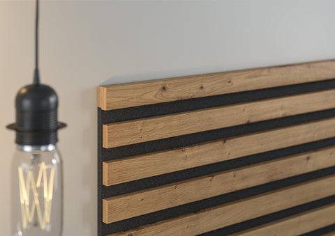 Rootz Acoustic Panel - Wood Wall Panels - Brown Finish - 40cm x 80cm - Sustainable FSC Certified - Set of 3 - Artisan Oak Nb. - Space-saving Storage