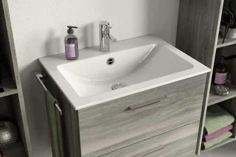 Rootz Bathroom Furniture Set - Wood Material - Smoke Silver - Timeless Design - 170cm x 170cm