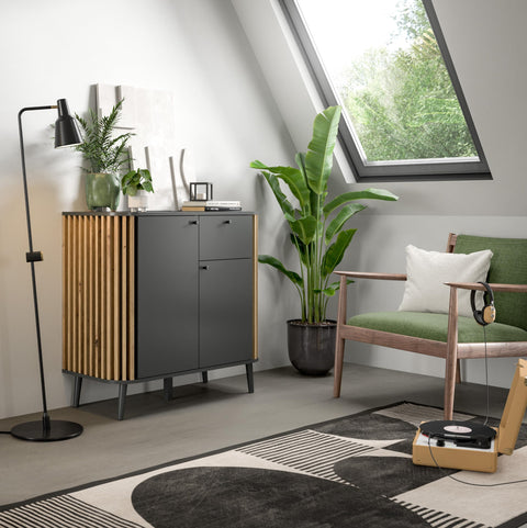 Rootz Chest of Drawers - Gray - 2-in-1 Dresser - System Storage - Sustainable - 92cm x 88cm x 40cm