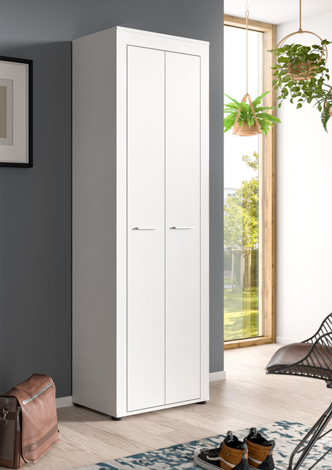 Rootz White Wardrobe - Closet Organizer - Storage Solution - Ample Space - 64cm x 191cm x 35cm