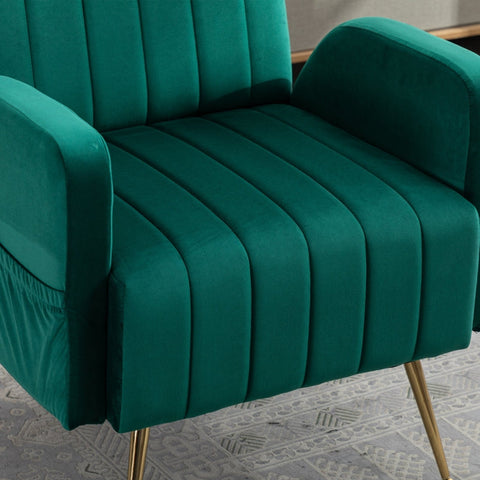 Rootz Velvet Armchair - Lounge Chair - Accent Seating - Superior Comfort & Style - 69cm x 72cm x 90cm