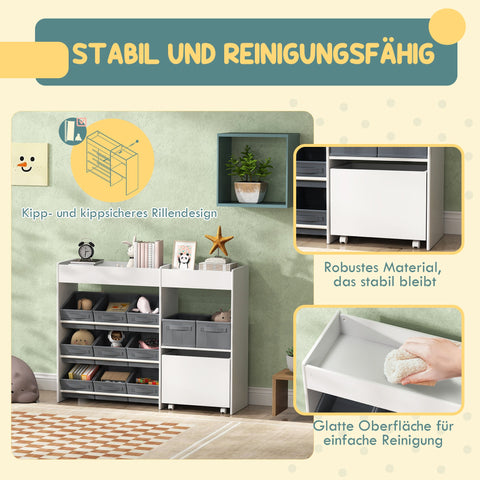 Rootz Kids Storage Rack - Toy Cabinet - Organizer Shelf - Promotes Tidiness - 105L x 30W x 80H cm