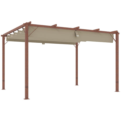 Rootz 3x4m Garden Pergola - Adjustable Terrace Roof - Outdoor Pavilion - UPF30+ Sun Protection - 382x300x232cm