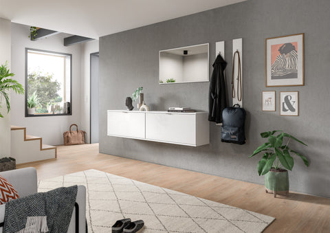 Rootz Wardrobe Combination Set - Hallway Storage - Glossy Organizer - Space-Saving - 237x191x37cm