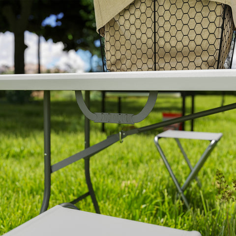 Rootz Folding Camping Table - Foldable Picnic Table - Portable Outdoors Table - Durable Design - 180cm x 74cm x 74cm
