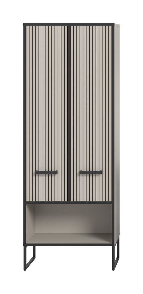 Rootz Tall Cabinet - Storage Unit - Bathroom Organizer - Easy-Care Surface - 59cm x 159cm x 32cm