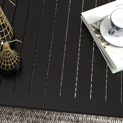 Rootz Side Table - Lamellular Table Top - Outdoor/Indoor Table - Durable Aluminum - 100 x 60 x 37 cm