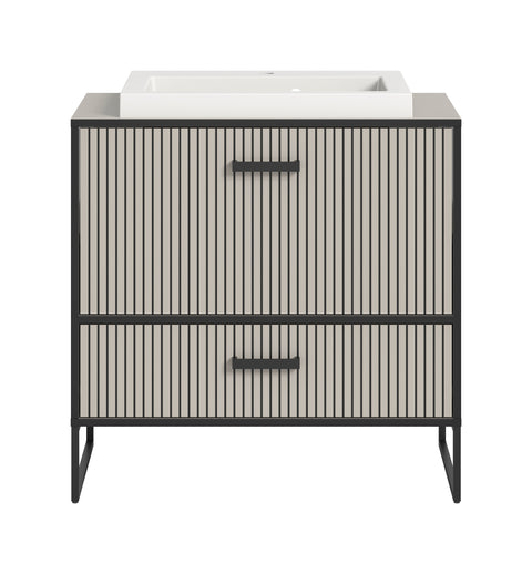 Rootz Vanity Unit Sink Combo - Bathroom Cabinet - Washbasin - Easy Care - 80x84x48 cm