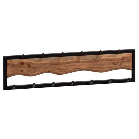 Rootz Modern Design Wall-Mounted Coat Rack - Wardrobe - Robust Hooks - Handmade - Acacia Wood - 80cm x 20cm x 8cm