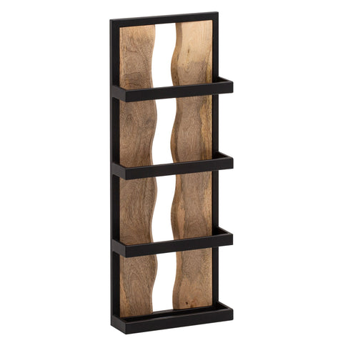 Rootz Wall Shelf - Hanging Shelf - Storage Display - Solid Wood and Metal - Handcrafted - Versatile Use - 30cm x 80cm x 10cm