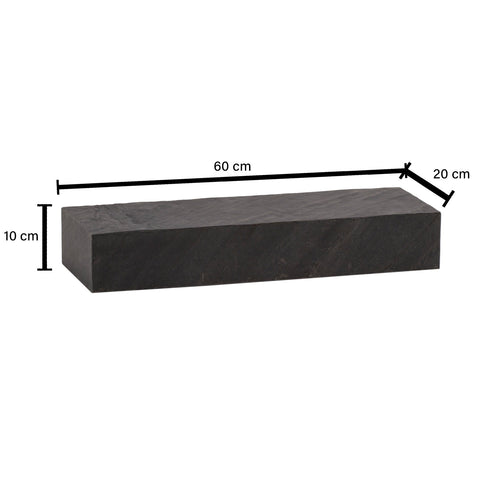 Rootz Modern Wall Shelf - Floating Shelf - Anthracite Decor - Wide Storage Space - Handmade - 60cm x 10cm x 20cm