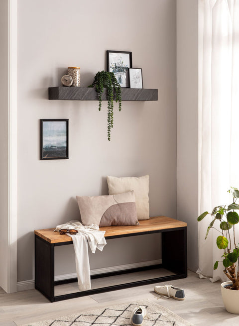 Rootz Modern Wall Shelf - Floating Shelf - Decorative Shelf - Wide Storage Space - Handmade - Anthracite 3D Surface - Unique Design - 90cm x 10cm x 20cm