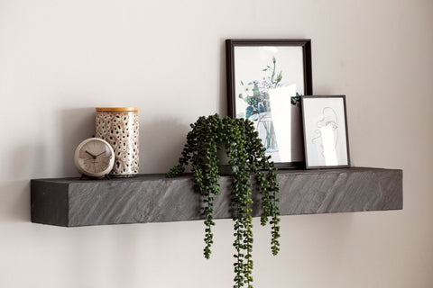 Rootz Modern Wall Shelf - Floating Shelf - Decorative Shelf - Wide Storage Space - Handmade - Anthracite 3D Surface - Unique Design - 90cm x 10cm x 20cm