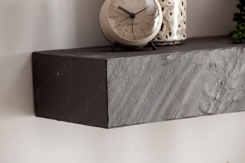Rootz Modern Wall Shelf - Floating Shelf - Decorative Shelf - Wide Storage Space - Handmade - Anthracite 3D Surface - Unique Design - 90cm x 10cm x 20cm