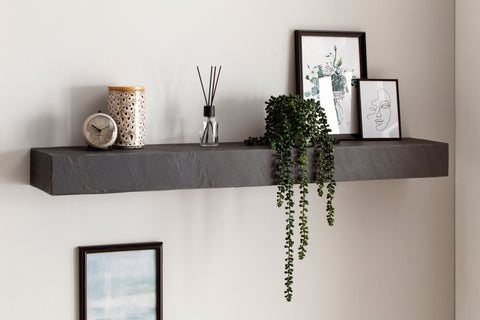 Rootz Modern Wall Shelf - Floating Shelf - Anthracite Decor - Handmade - Wide Storage Space - 120cm x 10cm x 20cm