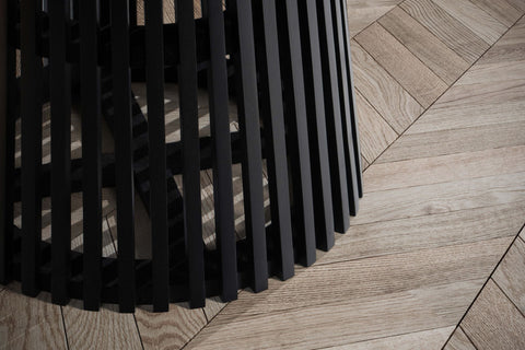 Rootz Dining Room Table - Modern Round Kitchen Table - Solid Wood, Handcrafted - Unique Design, Durable, Easy Assembly - 120cm x 120cm x 77cm - Black