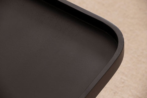 Rootz Industrial Design Coffee Table - Square Table - Handmade - Mango Wood - Black - Protective Varnish - Height Adjustable - 5cm Metal Thickness - 60cm x 60cm x 45cm