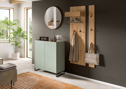 Rootz 4-Piece Wardrobe Set - Green and Brown - Closet Set - Sustainable Storage - Dimensions 197cm x 206cm x 32cm