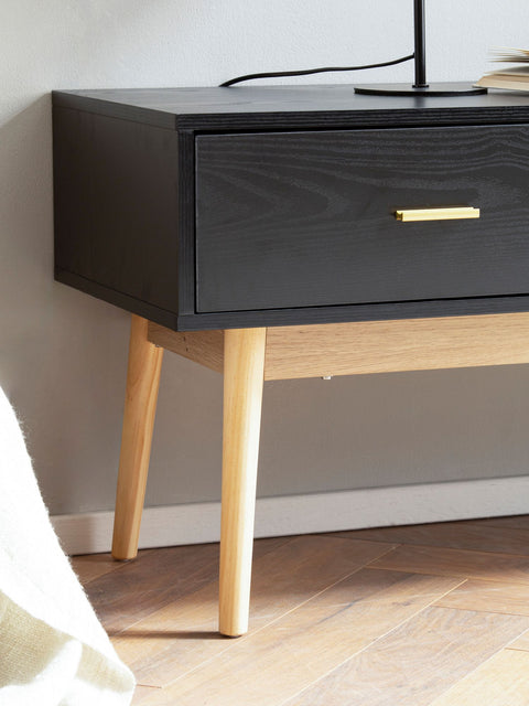 Rootz Lowboard TV Cabinet - 150cm TV Stand - Black and Oak TV Console - Modern Design - Spacious Storage - Durable Build - 150cm x 50cm x 40cm