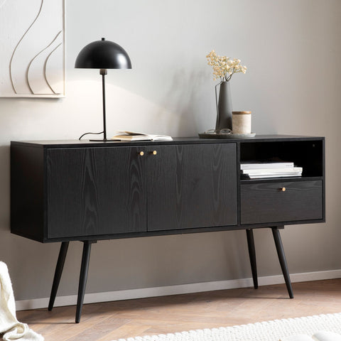 Rootz Sideboard 140cm - Chest of Drawers - Storage Cabinet - Timeless Oak Decor - Spacious Storage - Anti-Slip Protection - 140cm x 75cm x 40cm