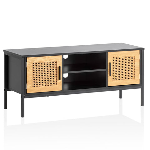 Rootz Lowboard TV-meubel - 110 cm TV-standaard - Mediaconsole - Weens gevlochten ontwerp - Ruime opbergruimte - Kabelbeheer - Duurzame constructie - 110 cm x 40 cm x 48 cm