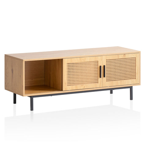 Rootz Lowboard TV Cabinet - 120cm Wood Oak TV Stand - TV Chest of Drawers - Viennese Braid Design - Timeless Style - Spacious Storage - Durable Build - 120cm x 40cm x 45.5cm