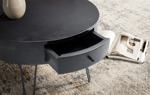 Rootz Modern Coffee Table - Striking Coffee Table - Round Storage Table - Unique Design - 60cm x 60cm x 43cm