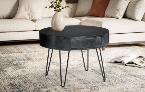Rootz Modern Coffee Table - Striking Coffee Table - Round Storage Table - Unique Design - 60cm x 60cm x 43cm