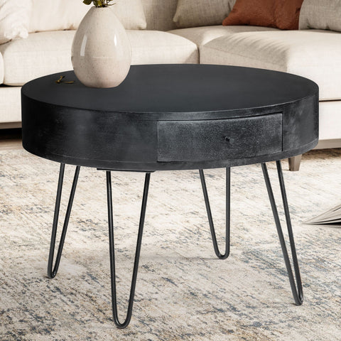 Rootz Modern Coffee Table - Striking Coffee Table - Round Storage Table - Unique Design - 60cm x 60cm x 43cm