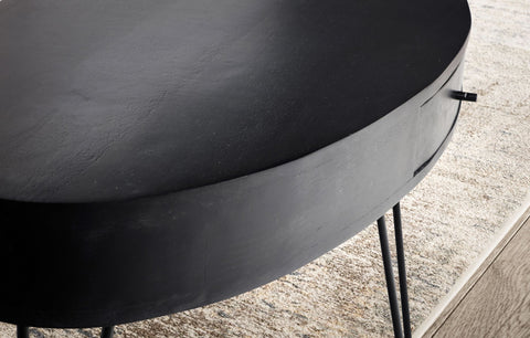 Rootz Modern Coffee Table - Oval Table - Stylish Centerpiece - Extra Storage - 100cm x 50cm x 40cm