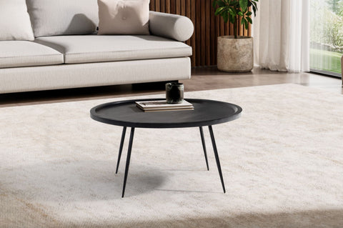 Rootz Round Coffee Table - Circular Coffee Table - Wooden Center Table - Handcrafted Elegance - 75cm x 75cm x 38cm