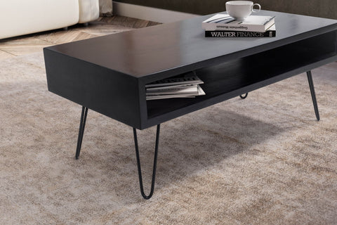Rootz Rectangular Living Room Table - Coffee Table - Modern Table - Mango Wood Grain - 100cm x 50cm x 40cm