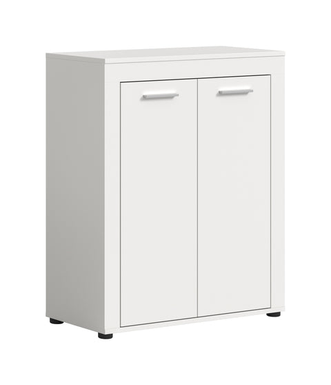 Rootz Shoe Cabinet - Footwear Storage - Shoe Organizer - Holds 12 Pairs - White Chipboard - 80x95x35cm