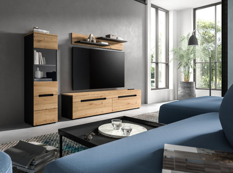 Rootz Display Cabinet - Presentation Case - Exhibition Shelving - Easy Installation - 36x125x33 cm