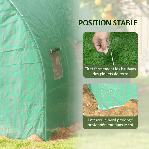 Rootz Garden Film Tunnel Greenhouse - Outdoor Greenhouse - Cultivation Shelter - 18m² & Irrigation System - 600cm x 300cm x 195cm