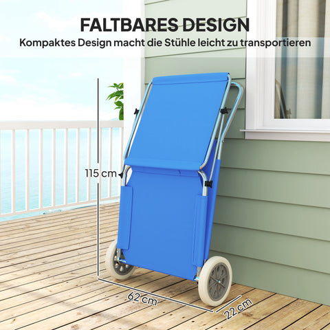 Rootz Foldable Sun Lounger - Beach Lounger - Garden Lounger - Adjustable Backrest - 62cm x 148cm x 85cm