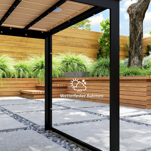 Rootz Garden Table for 6 - Buffet Table - Outdoor Dining Table - Weatherproof - 160x80x75cm