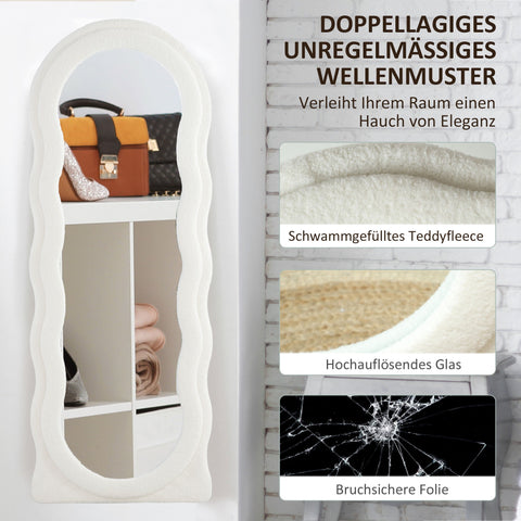 Rootz Full Body Mirror - Standing Mirror - Vaulted Mirror - Break-proof Glass - 160 x 60 cm White