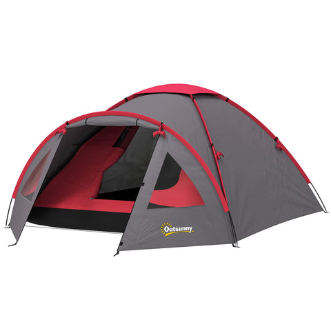Rootz Camping Tent 3 Person - Lightweight Shelter - Waterproof Tent - UV 50+ Protection - Includes Canopy - 3.15m x 2.15m x 1.3m